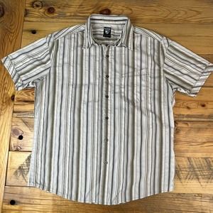 Kuhl Button Up Short Sleeve Shirt Stripe Casual